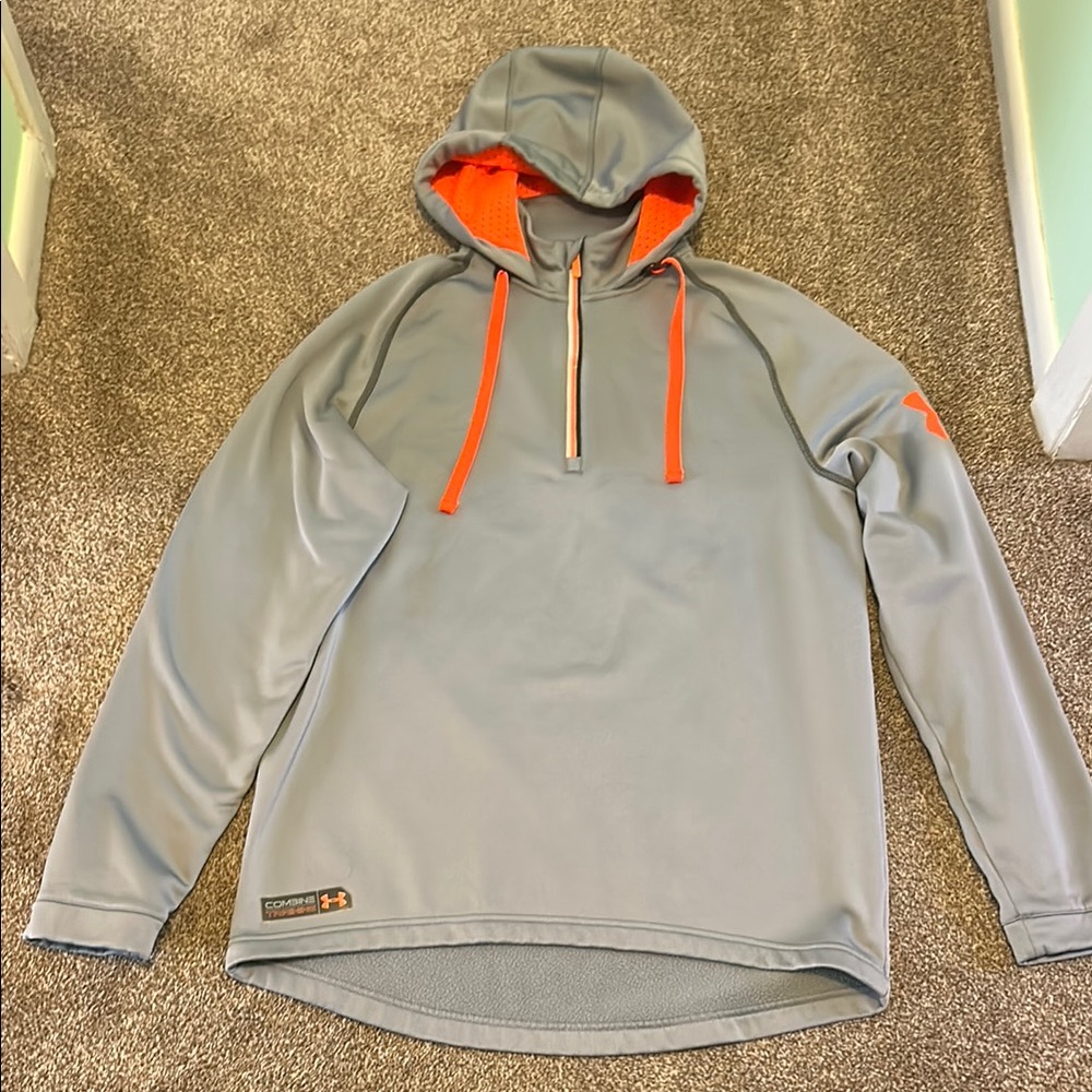Under Armour Gray Hoodie with Orange Accents